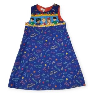 VTG Rare Find Madie Bs Creations School Is Cool Learning Is Fun Girls Dress / 7